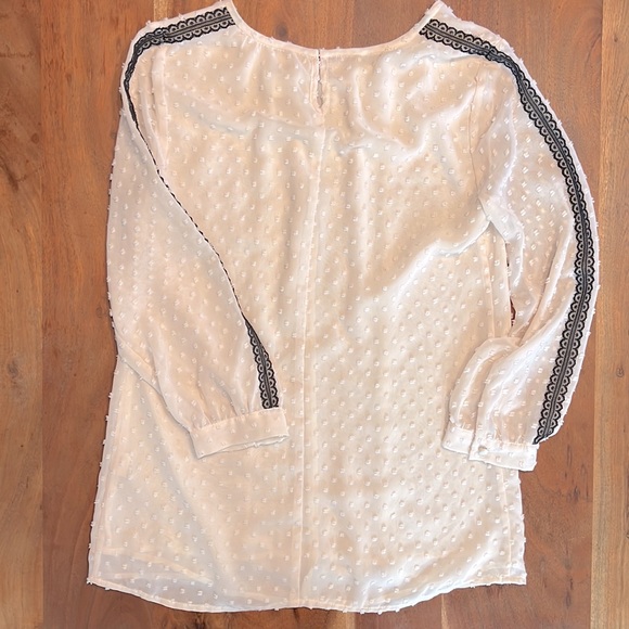 J. Crew - Swiss Dot Chiffon Black Lace Blouse, size 00 - Picture 11 of 11